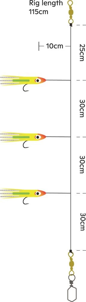 Kinetic Sabiki Glow Baitfish Lightstick Vorfach 5 Kinetic Sabiki Glow Baitfish Lightstick Vorfach – Bild 3