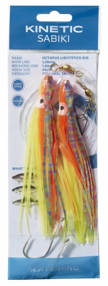 Kinetic Sabiki Octopus Lightstick - Vorfach 3 Kinetic Sabiki Octopus Lightstick - Vorfach